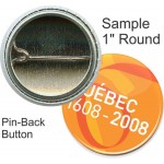 Custom Imprinted Custom Buttons - 1 Inch Round, Pin-back