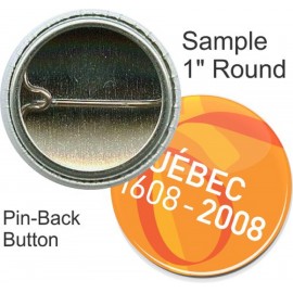 Custom Buttons - 1 Inch Round, Pin-back with Logo