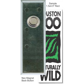 Custom Buttons - 1 1/2 X 4 1/2 Inch Rectangle with Neo Magnet with Logo