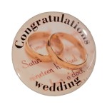 2" Stock Celluloid "Congratulations Wedding" Button Personalized