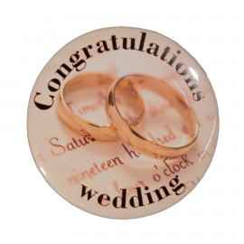 Promotional 2" Stock Celluloid "Congratulations Wedding" Button