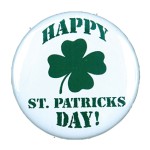 Branded 2" Stock Celluloid "Happy St. Patrick's Day!" Button