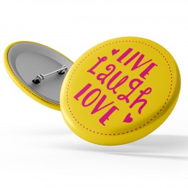 Logo Branded Stock Awareness Button - Healthy Living: "Live, Laugh, Love"