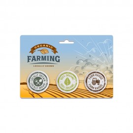 Three 1.5" Pin Back Button