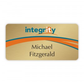Branded 1" Wx3"L Aluminum Name Badge w/Full Color Imprint & Personalization