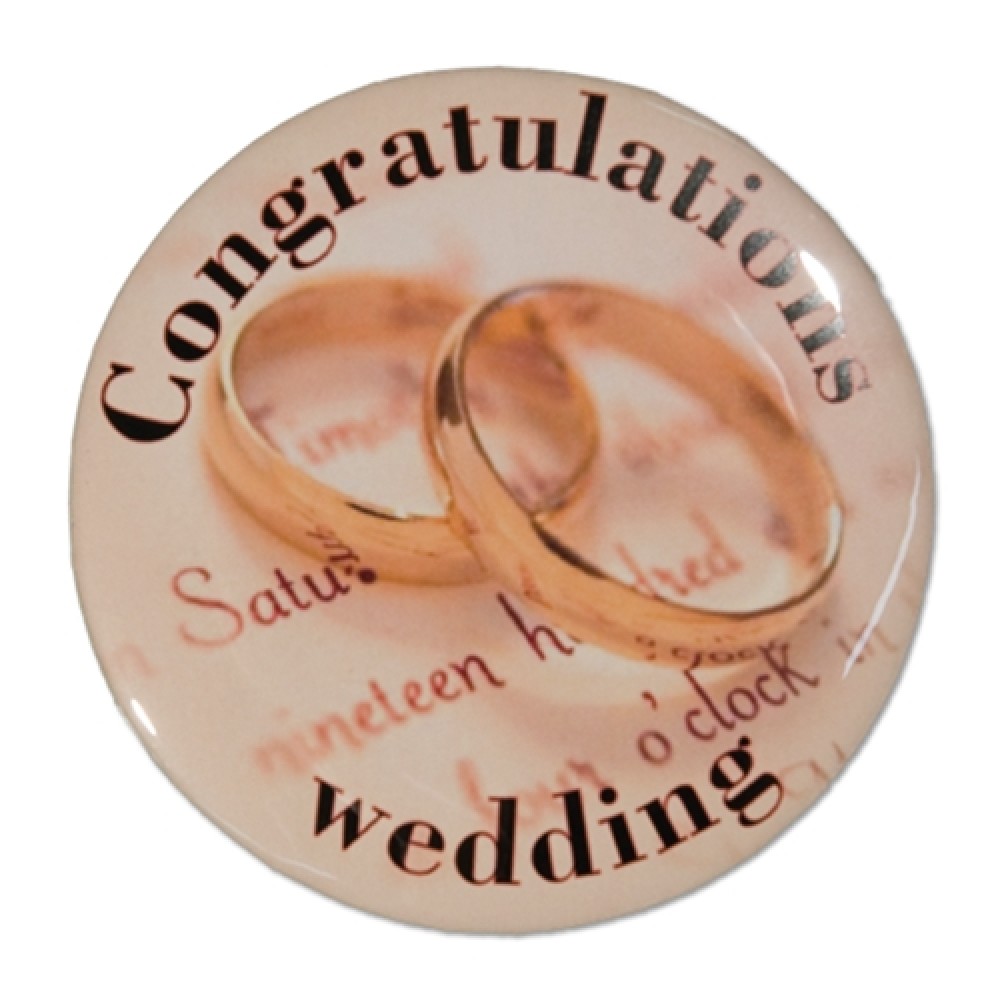 Promotional 1" Stock Celluloid "Congratulations Wedding" Button