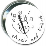 Personalized Music - Music and Friends - 2 1/4 Inch Round Button