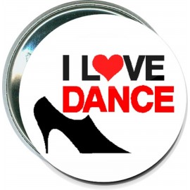 Dance - I love dance - 2 1/4 Inch Round Button with Logo