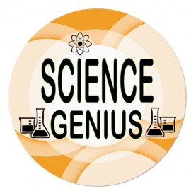 1" Stock Celluloid "Science Genius" Button with Logo