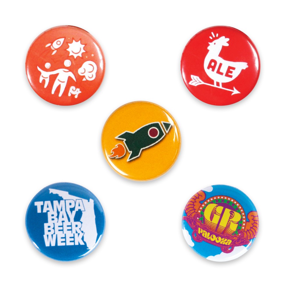 1" Circle Celluloid Buttons with Logo