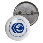 1 1/2" Round Button 1-Piece w/Safety Pin with Logo