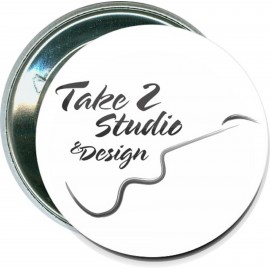 Personalized Business - Take 2 Studio and Design - 2 1/4 Inch Round Button  Personalized Business - Take 2 Studio and Design - 2 1/4 Inch Round Button
