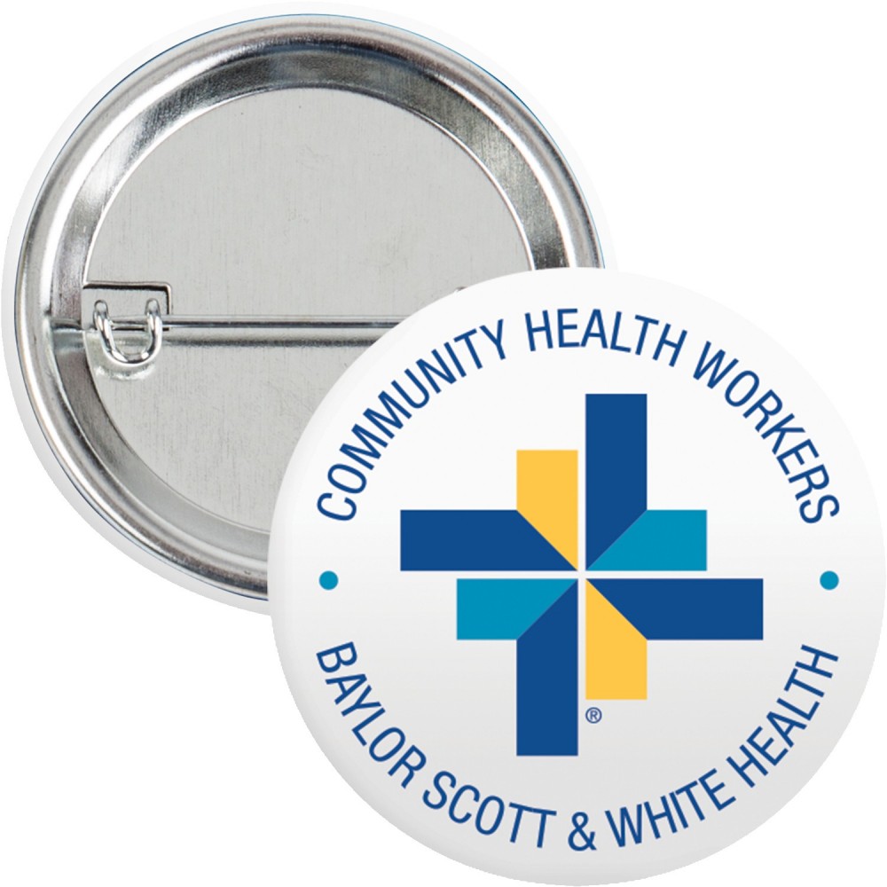1-1/4" Round Safety Pin Button with Logo