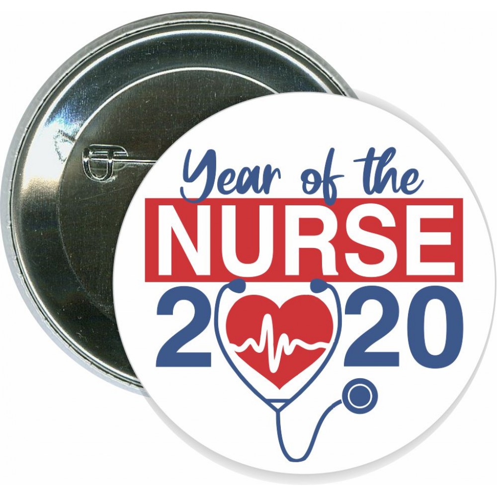 Logo Branded Event - Year of the Nurse, Healthcare - 2 1/4 Inch Round Button