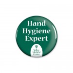 Logo Branded Round Button w/ Safety Pin Back & 1 Color (2")