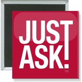 Custom Business - Just Ask - 2 Inch Square Button  Custom Business - Just Ask - 2 Inch Square Button