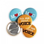 Logo Branded Tin Button Badge - 1"