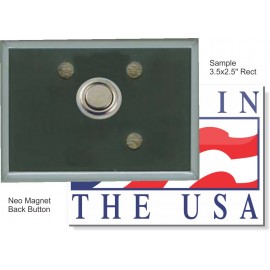 Custom Buttons - 3 1/2 X 2 1/2 Inch Rectangle with Neo Magnet with Logo  Custom Buttons - 3 1/2 X 2 1/2 Inch Rectangle with Neo Magnet with Logo