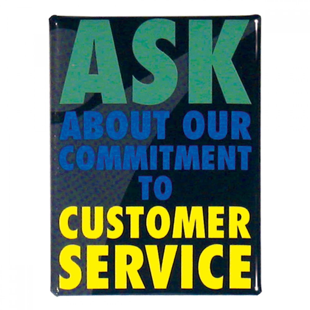 2"x1 1/2" Rectangle Full Color Button w/Safety Pin Custom Imprinted 2"x1 1/2" Rectangle Full Color Button w/Safety Pin Custom Imprinted