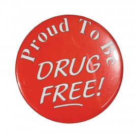 2" Stock Celluloid "Proud to be Drug Free!" Button with Logo