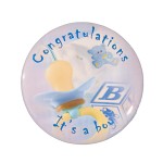 Custom Imprinted 2" Stock Celluloid "Congratulations It's A Boy" Button