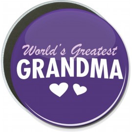 Custom Birthday - Worlds Greatest Grandma - 6 Inch Round Button  Custom Birthday - Worlds Greatest Grandma - 6 Inch Round Button