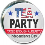 Political - Tea Party, Independence Day - 3 Inch Round Button with Logo