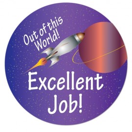 Promotional 2" Stock Celluloid "Excellent Job!" Button  Promotional 2" Stock Celluloid "Excellent Job!" Button