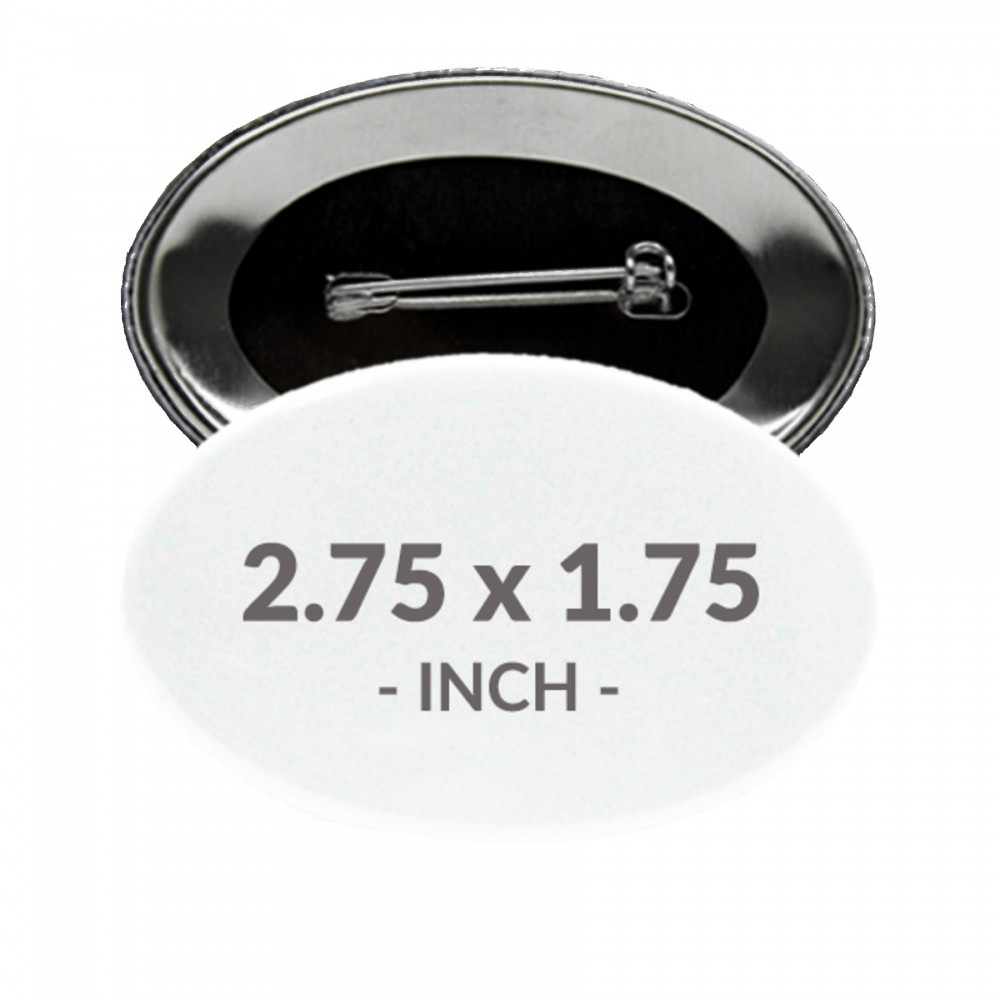 2.75 X 1.75" Oval Custom Buttons with Logo