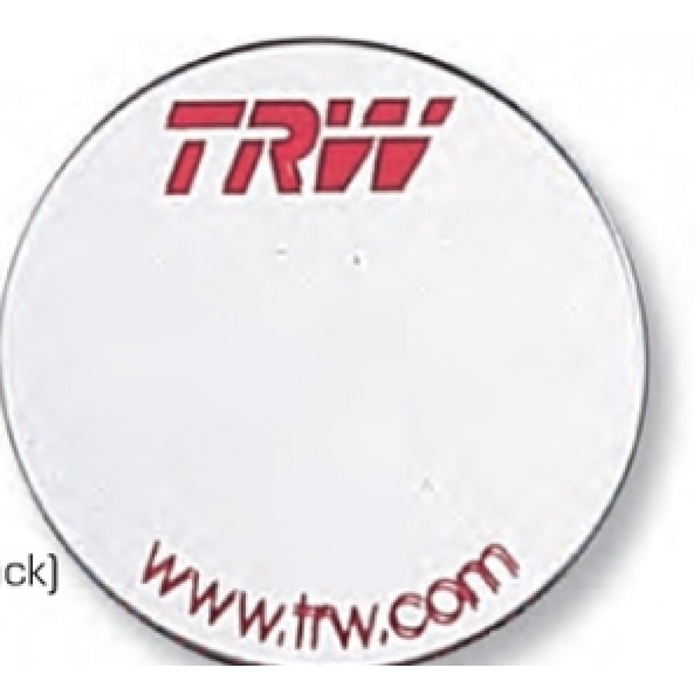 Round Acrylic Mirror Button/ Magnet (2 1/4") with Logo