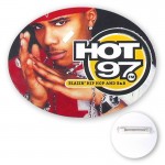 Branded Oval Shape Plastic Button (3"x4")