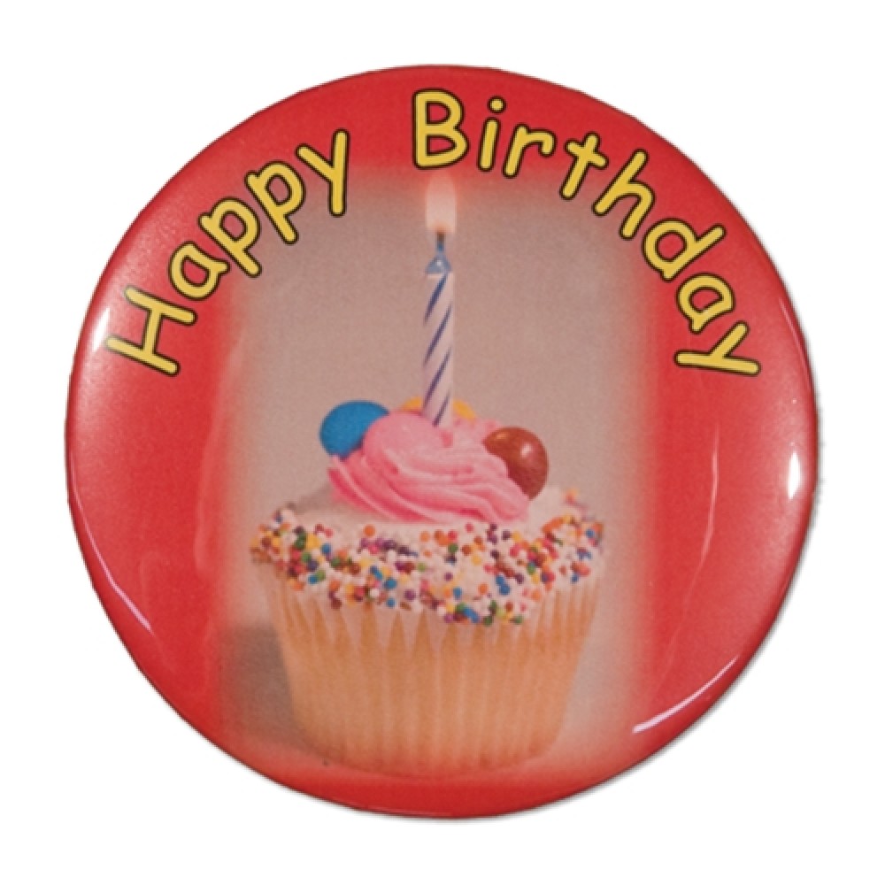 Customized 1" Stock Celluloid "Happy Birthday" Button
