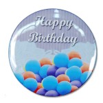 Branded 2" Stock Celluloid "Happy Birthday" Button (Blue)