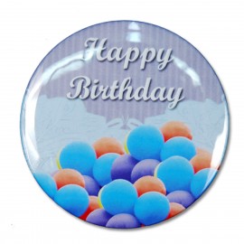 2" Stock Celluloid "Happy Birthday" Button (Blue) with Logo
