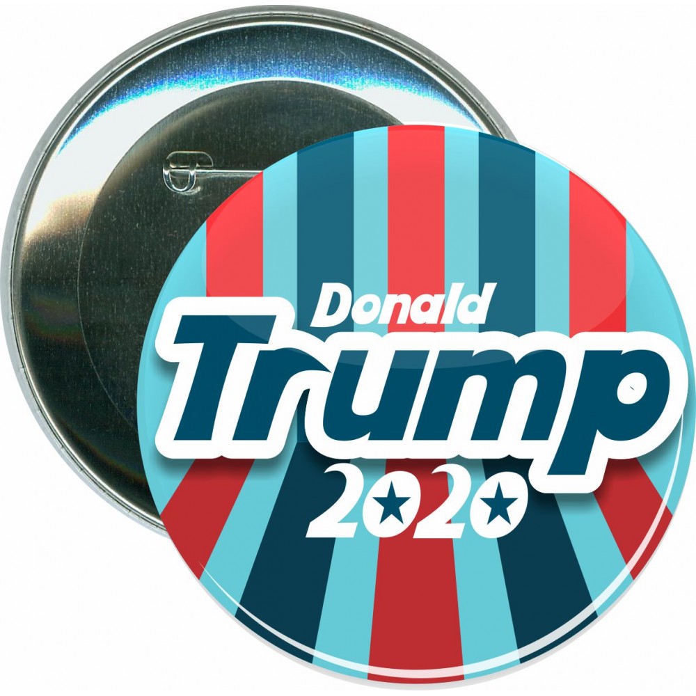 Political - Trump 2020, Donald Trump - 3 Inch Round Button with Logo