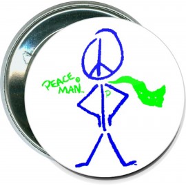 Causes - Peace Man - 2 1/4 Inch Round Button with Logo