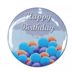 Logo Printed 1" Stock Celluloid "Happy Birthday" Button (Blue)