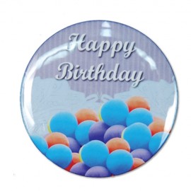 Promotional 1" Stock Celluloid "Happy Birthday" Button (Blue)