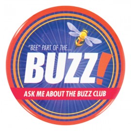 Logo Branded 3 1/2" Round Button 2-Piece w/ Safety Pin  Logo Branded 3 1/2" Round Button 2-Piece w/ Safety Pin