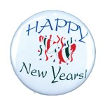 2" Stock Celluloid "Happy New Year" Button with Logo