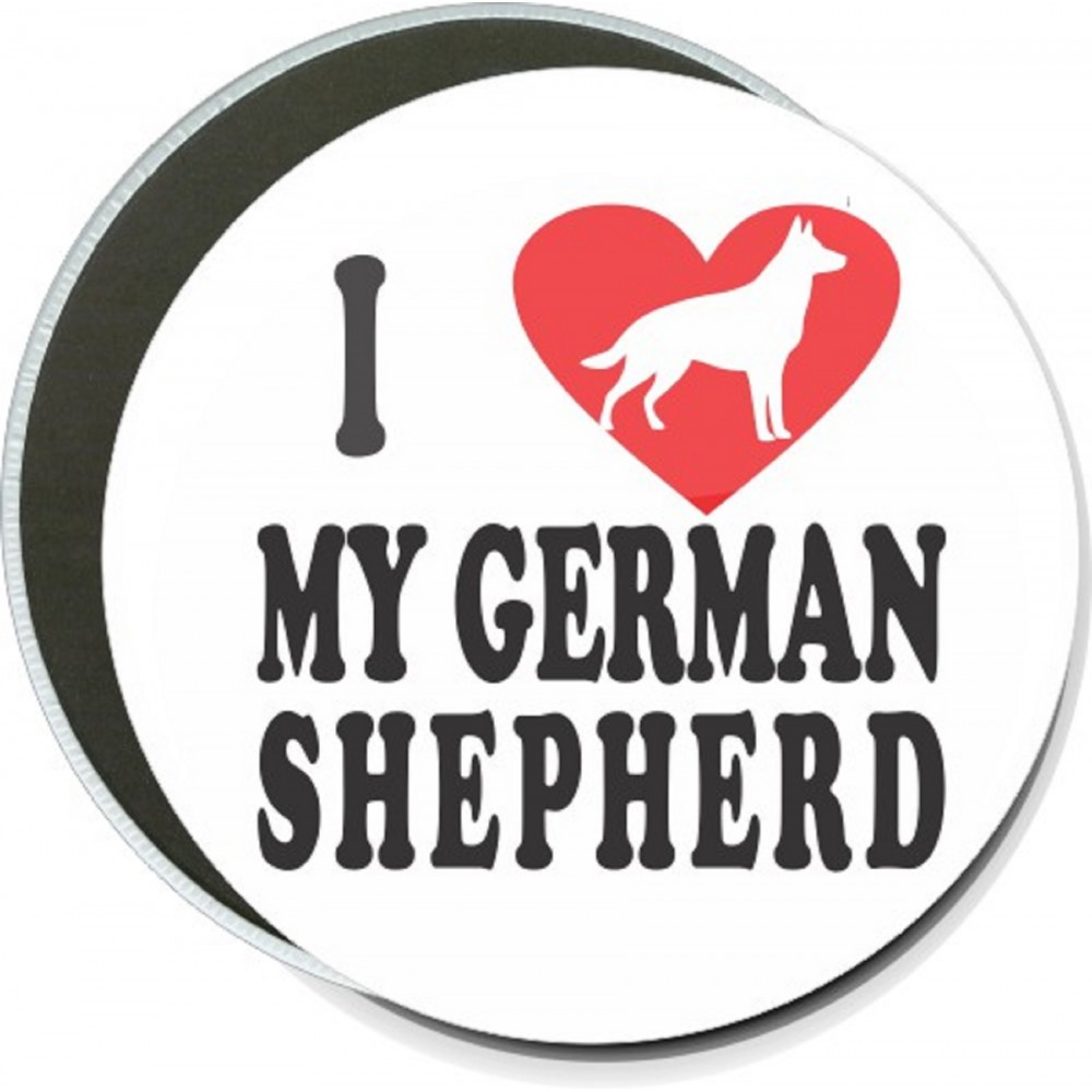 Custom Social Groups - I Heart My German Shepherd - 6 Inch Round Button