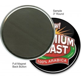 Logo Branded Custom Buttons - 3 Inch Round, Full Magnet