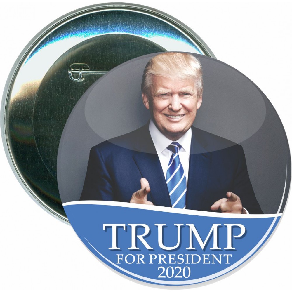 Customized Political - Trump 2020, Photo Gray - 3 Inch Round Button