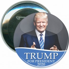 Customized Political - Trump 2020, Photo Gray - 3 Inch Round Button  Customized Political - Trump 2020, Photo Gray - 3 Inch Round Button