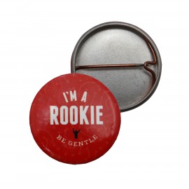 1" Round Button 1-Piece w/Straight Safety Pin with Logo