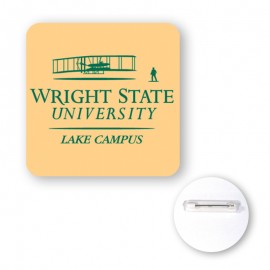 2" Square Plastic Full Color Button w/Rounded Corners with Logo