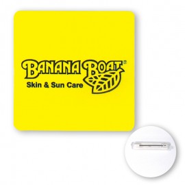 3.5" Square Chipboard Full Color Button w/Rounded Corners with Logo