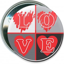 Valentine's Day - Love - 2 1/4 Inch Round Button with Logo