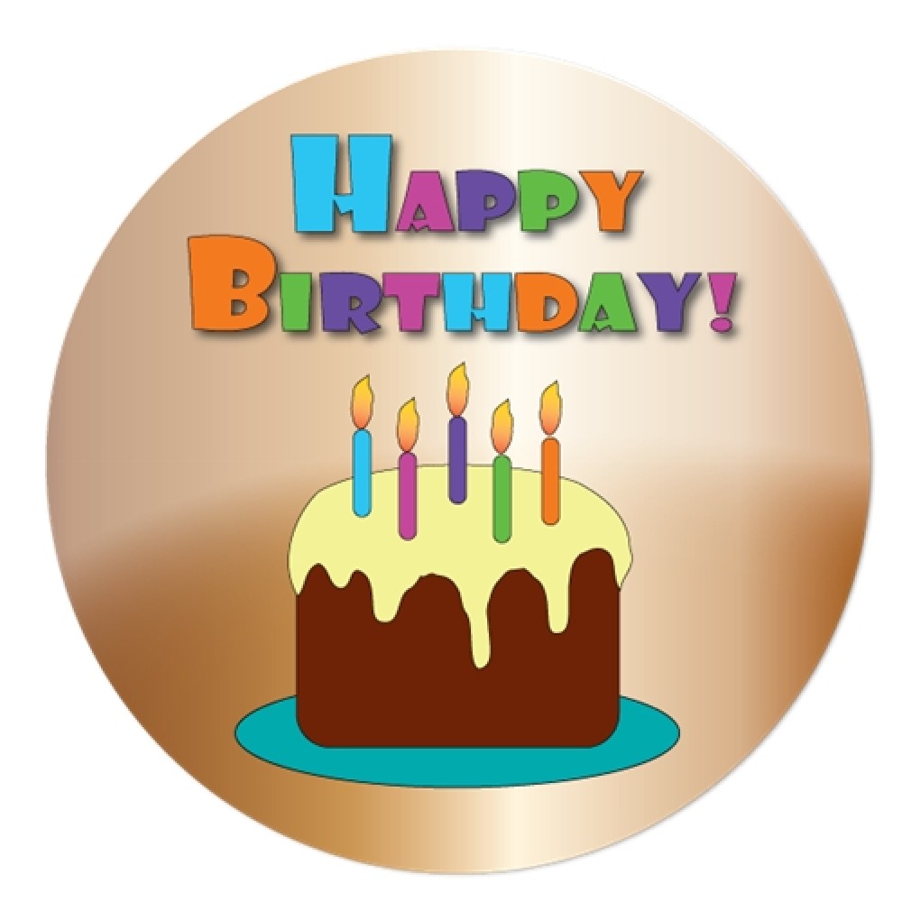 Personalized 2" Stock Celluloid "Happy Birthday!" Button