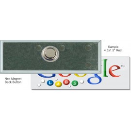 Promotional Custom Buttons - 4 1/2 X 1 1/2 Inch Rectangle with Neo Magnet  Promotional Custom Buttons - 4 1/2 X 1 1/2 Inch Rectangle with Neo Magnet